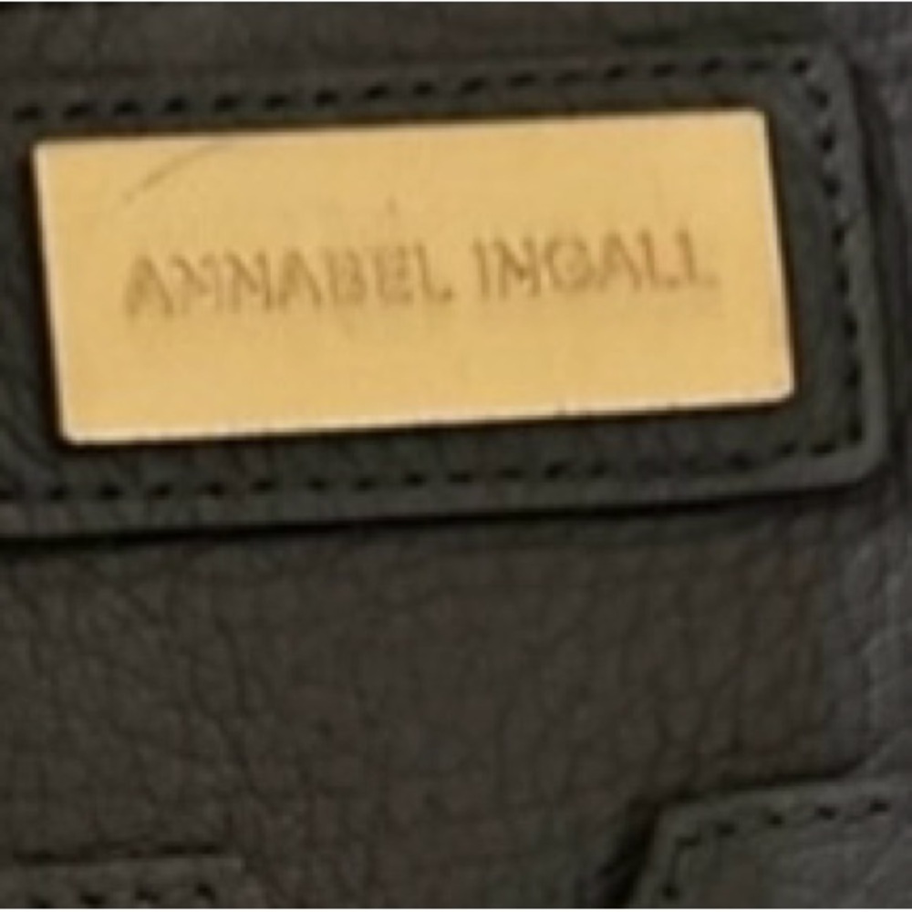 Annabel Ingall Gray Leather Tote Bag structured Shoulder Bag - Picture 3 of 11